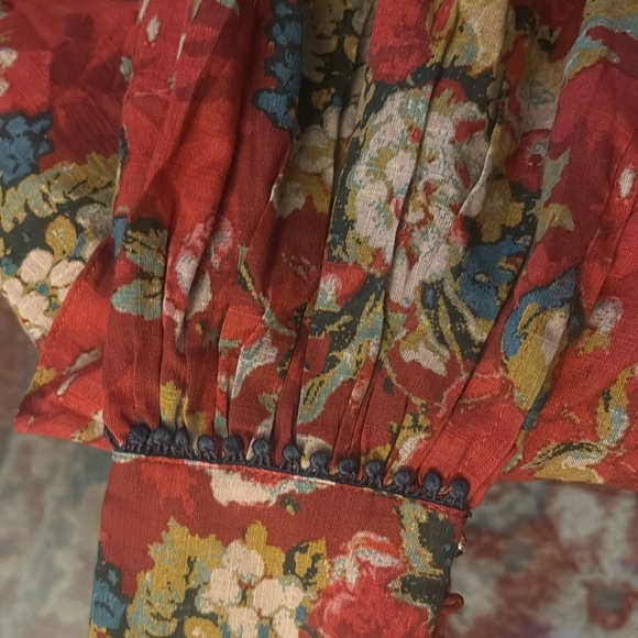 TRISH SCULLY , brand new , Floral pattern Red Midi Dress size S - Picture 6 of 11